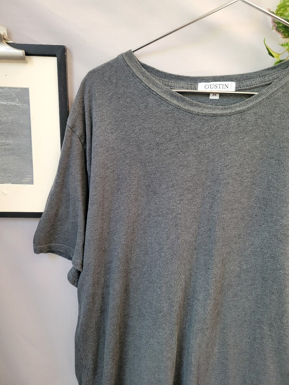 Gustin Crew Neck Short Sleeve Tee Shirt Gray M - Picture 4 of 12